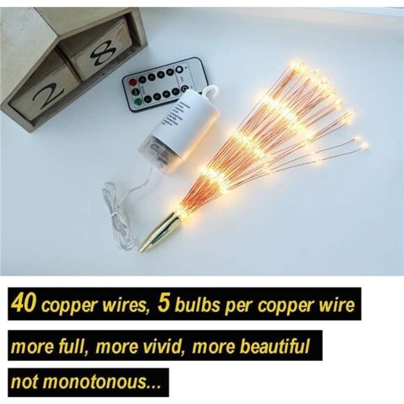 200LED Hanging Sphere Lights, Battery Operated Starburst Lights, 8 Modes - Picture 4 of 8